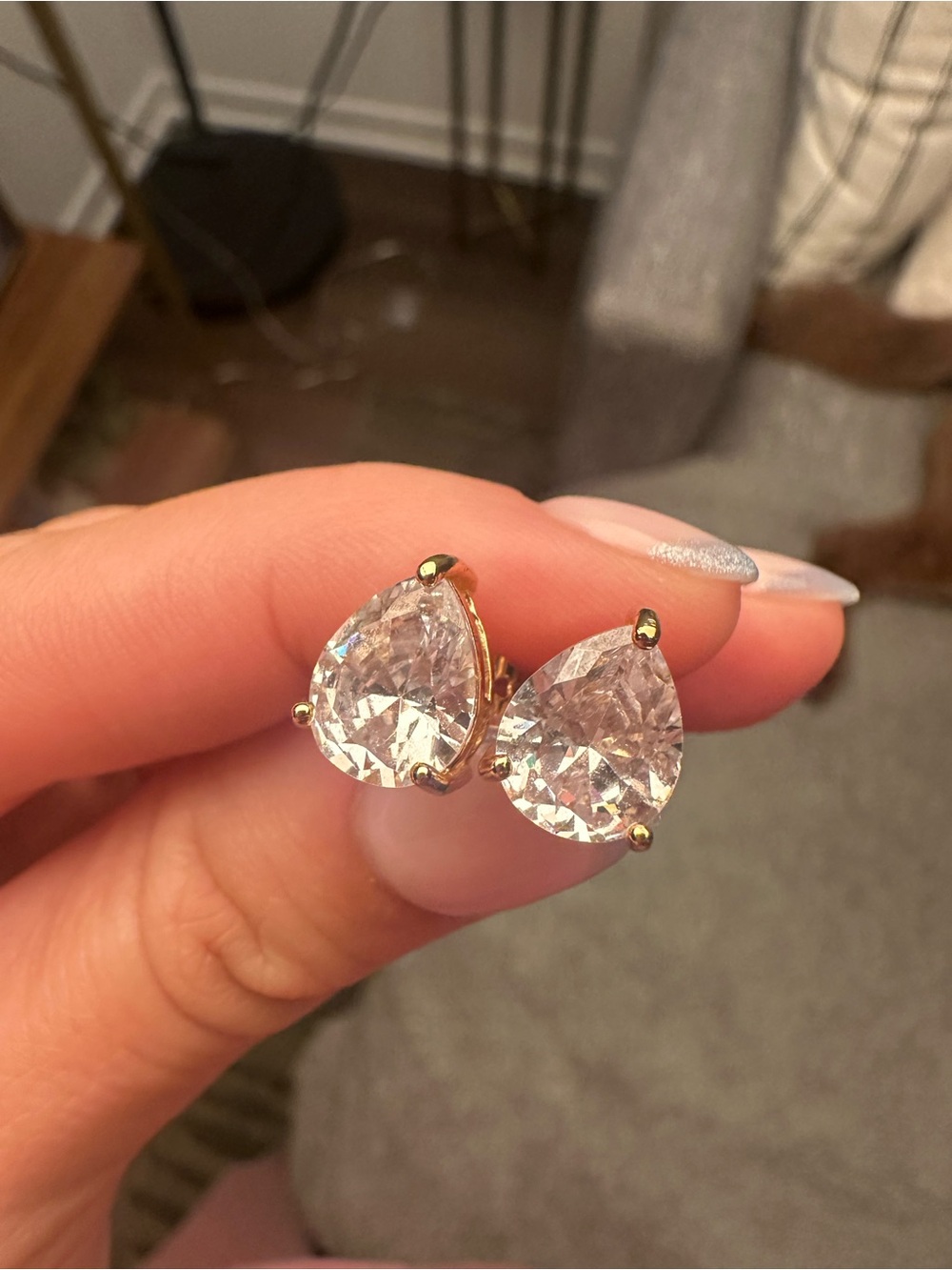 NEW Rose Gold Pear-Shaped Solitaire Earrings - Pretty Bird Jewelry